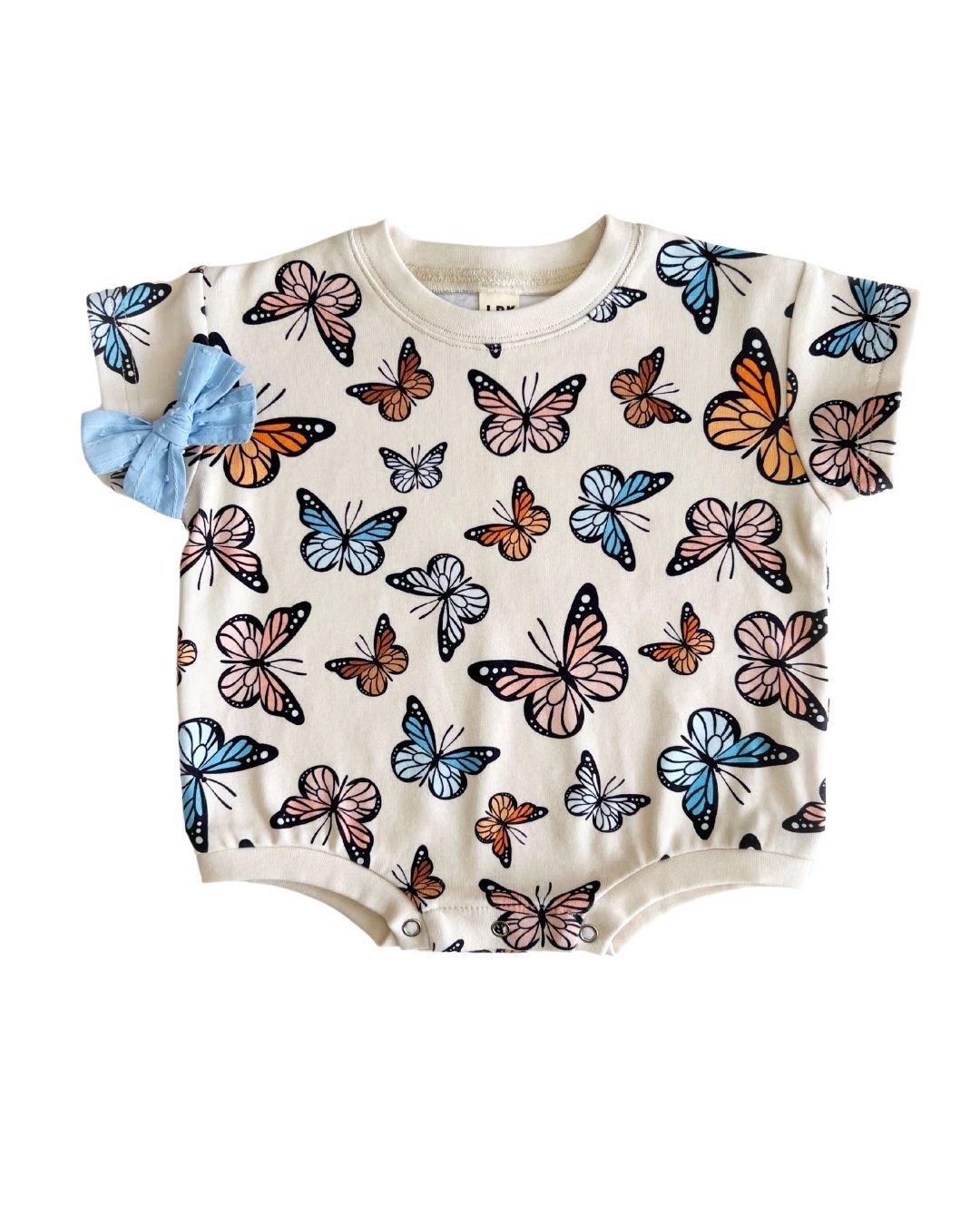 Short Sleeve Bubble Romper | Butterflies - Mack & Harvie