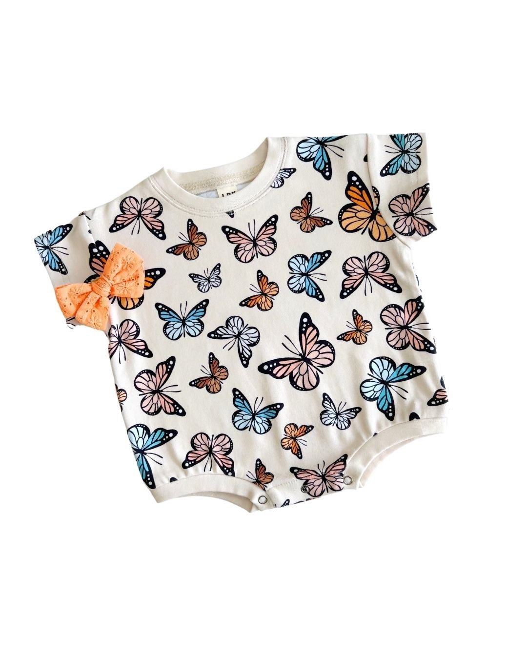 Short Sleeve Bubble Romper | Butterflies - Mack & Harvie