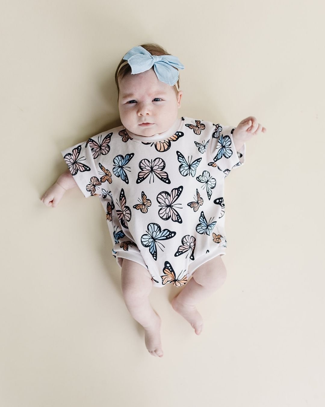 Short Sleeve Bubble Romper | Butterflies - Mack & Harvie