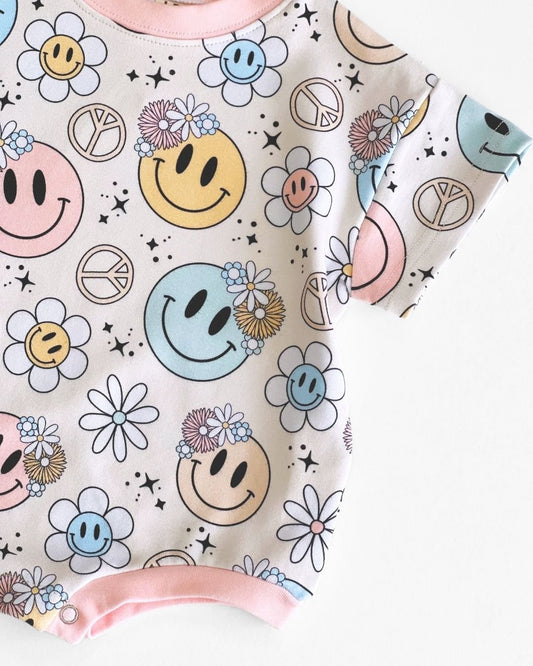 Short Sleeve Bubble Romper | Groovy Girl - Mack & Harvie