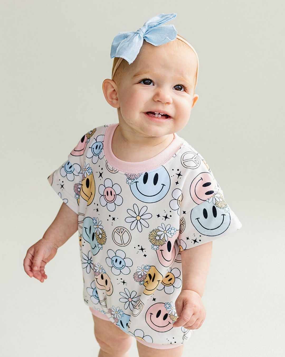 Short Sleeve Bubble Romper | Groovy Girl - Mack & Harvie