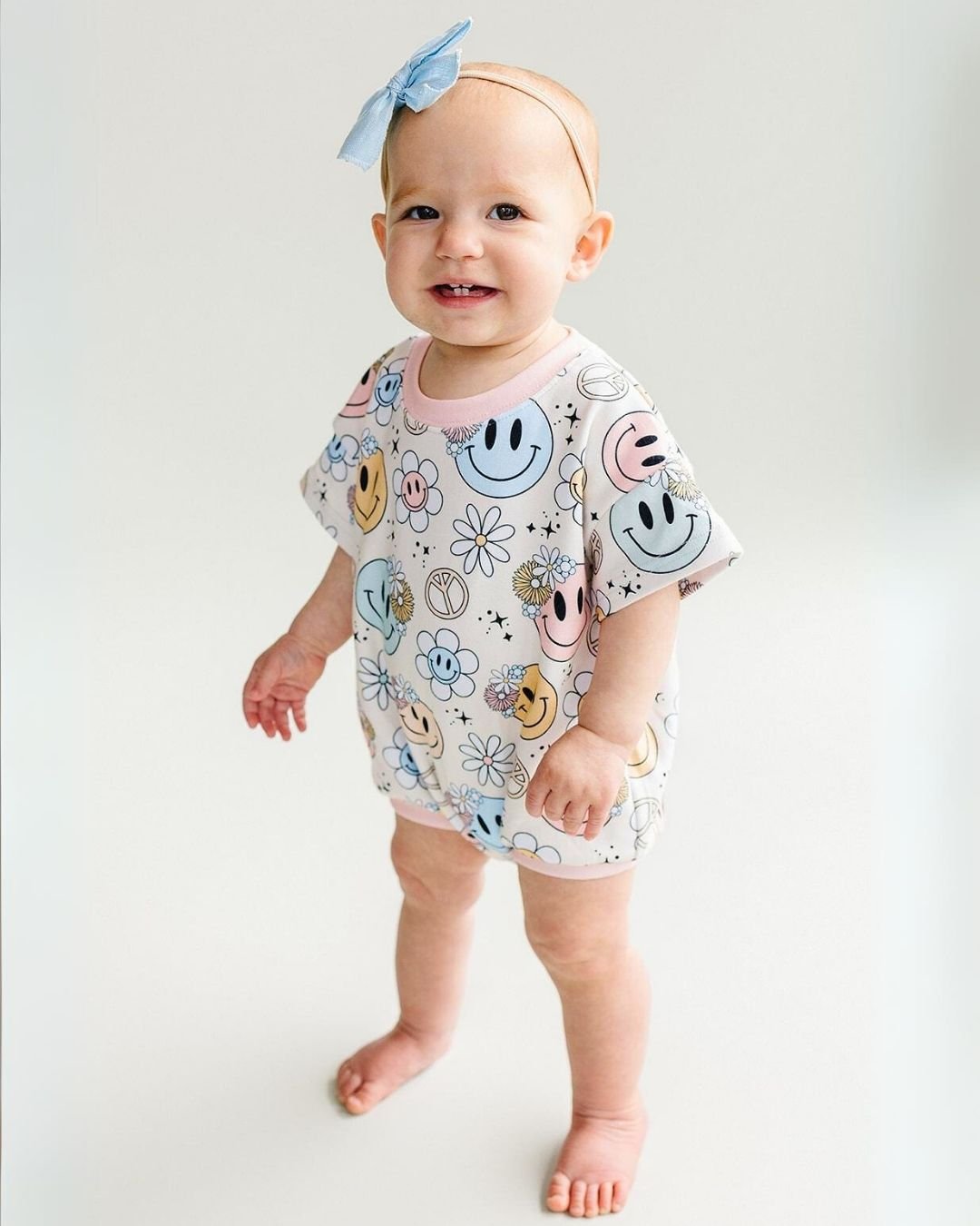 Short Sleeve Bubble Romper | Groovy Girl - Mack & Harvie
