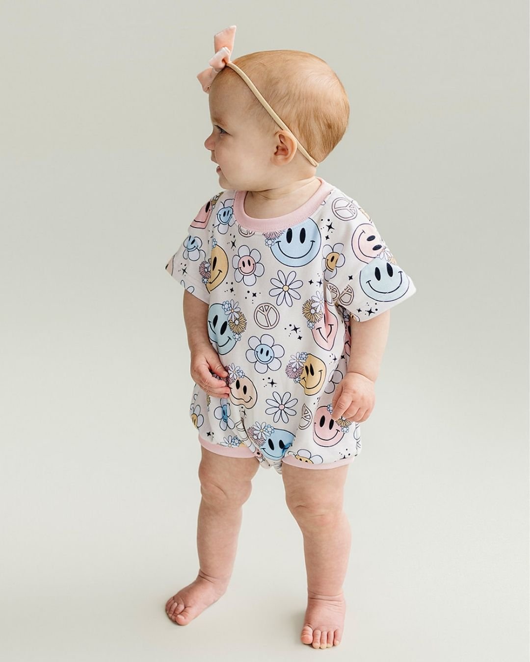 Short Sleeve Bubble Romper | Groovy Girl - Mack & Harvie