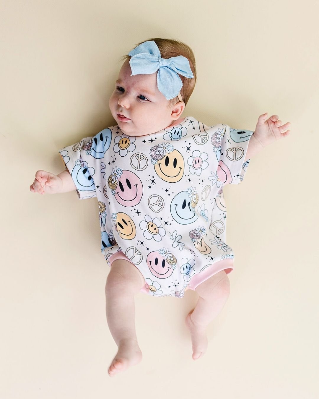 Short Sleeve Bubble Romper | Groovy Girl - Mack & Harvie