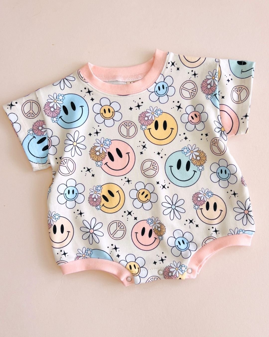 Short Sleeve Bubble Romper | Groovy Girl - Mack & Harvie
