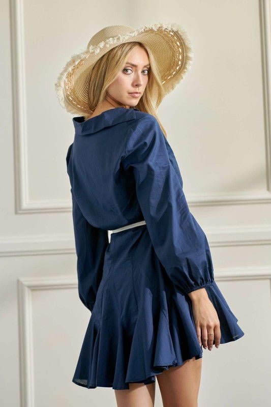 SOLID FLARE SHIRT DRESS KRD4190 - Mack & Harvie