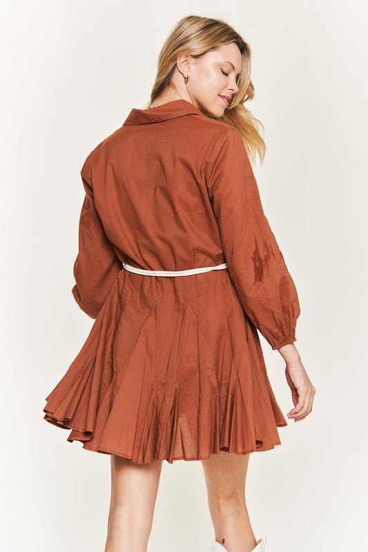 SOLID FLARE SHIRT DRESS KRD4190 - Mack & Harvie