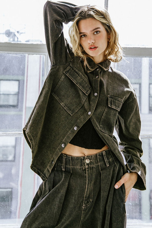 STUCK IN YOUR WAYS DENIM TOP - Mack & Harvie