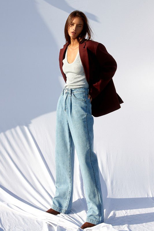 Super High Waist Wide Straight Jeans - Mack & Harvie
