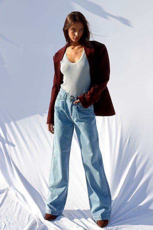 Super High Waist Wide Straight Jeans - Mack & Harvie