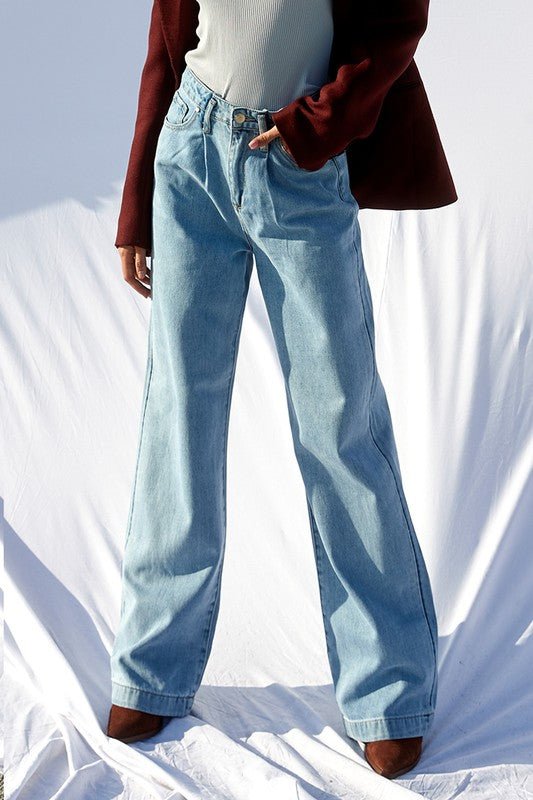 Super High Waist Wide Straight Jeans - Mack & Harvie