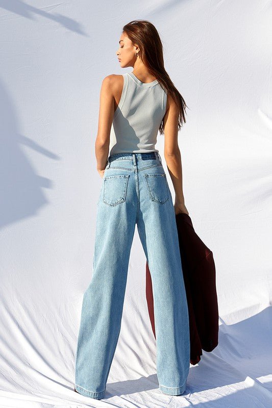 Super High Waist Wide Straight Jeans - Mack & Harvie