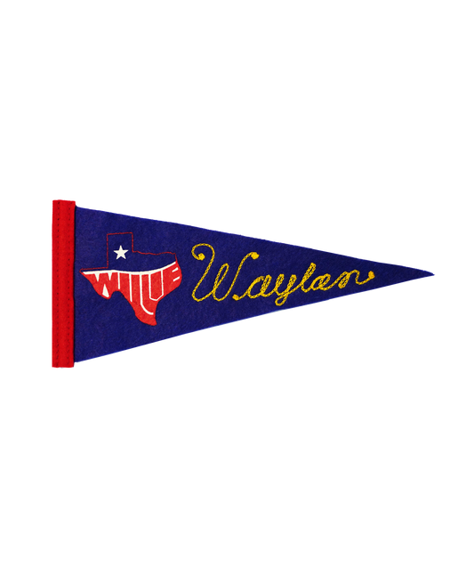 Personalized Chainstitched Mini Pennant • Willie Nelson x Oxford Pennant