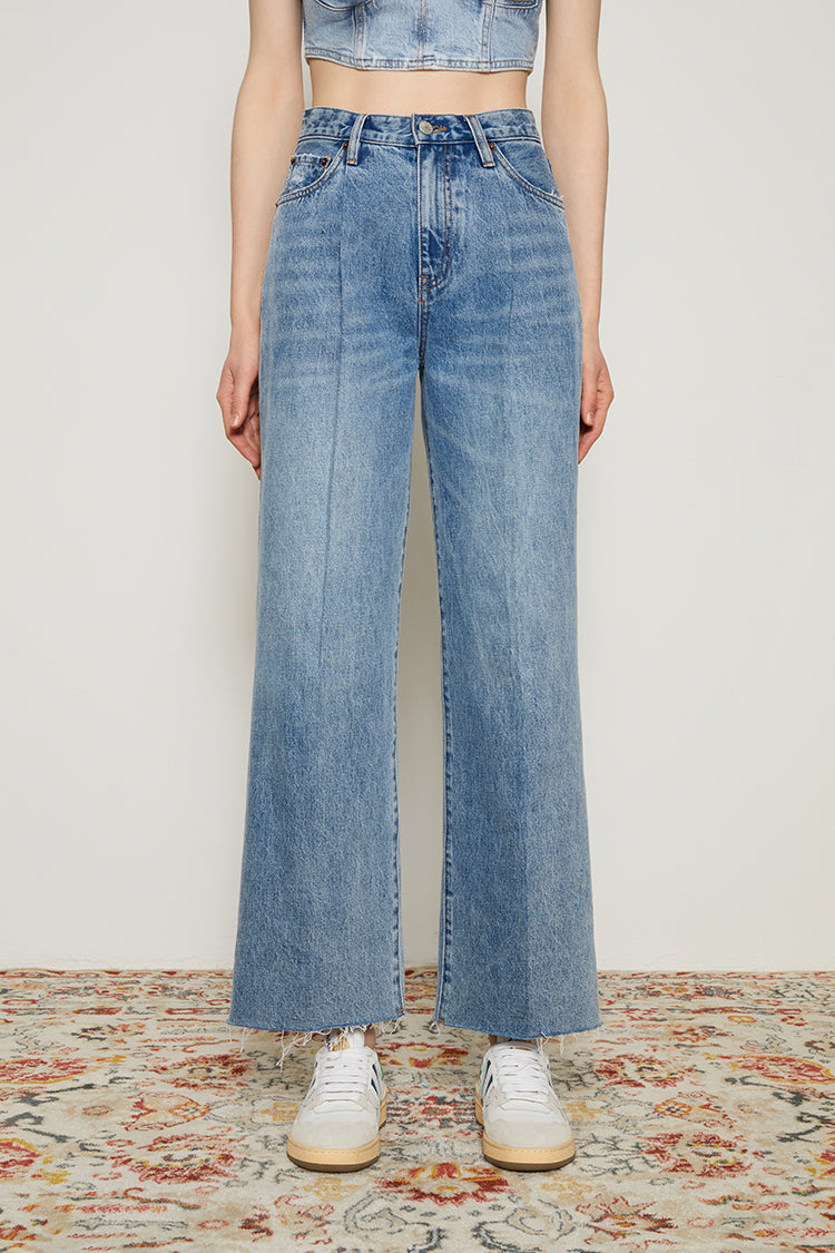 CHILL Pleat Straight Ankle Jeans [FINAL SALE]