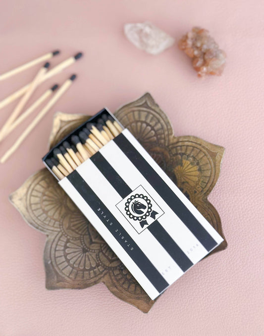 Stable Style - Oversized Black & White Striped Equestrian Matches