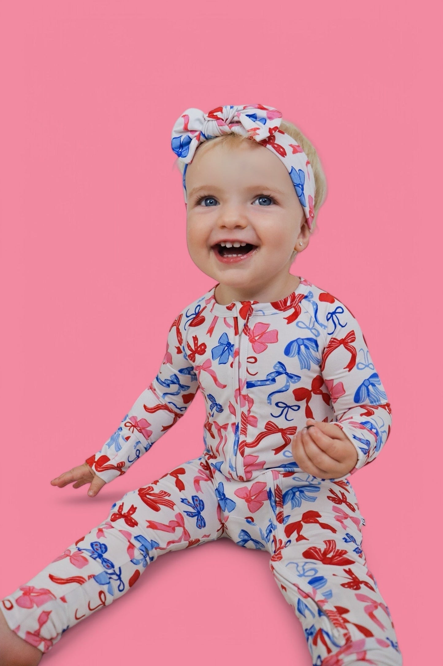RED, WHITE AND BOWS DREAM ROMPER