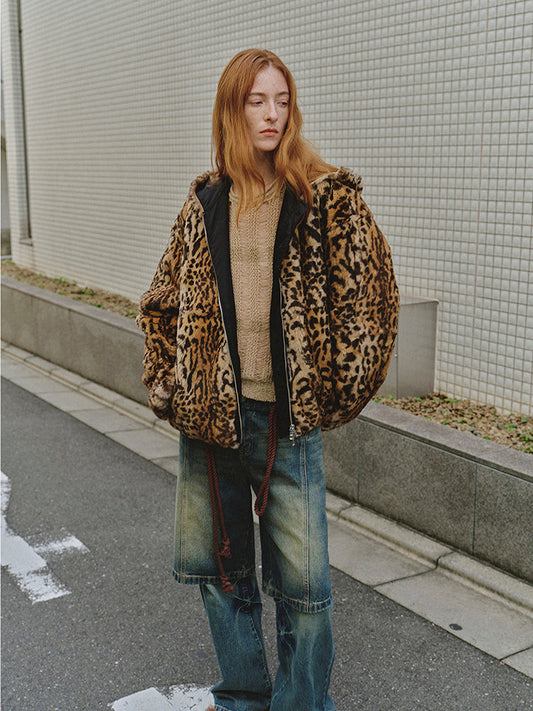 Leopard Fantasy Leopard Spot Reversible Rabbit Coat