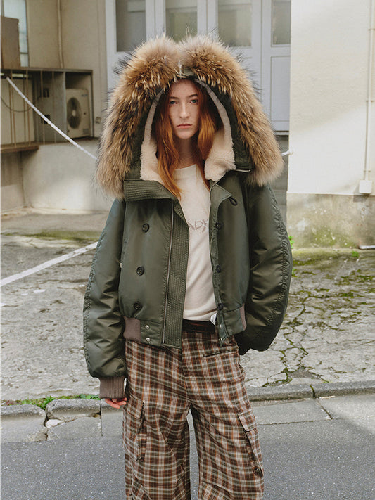 Cool and Sharp Fur Collar Jacket