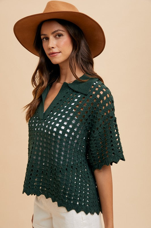 Johnny Collar Knit Cover Up