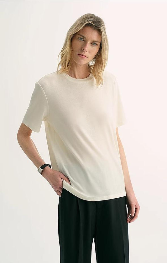"Soft Cloud" 15.5mm Cashmere Loose Tee