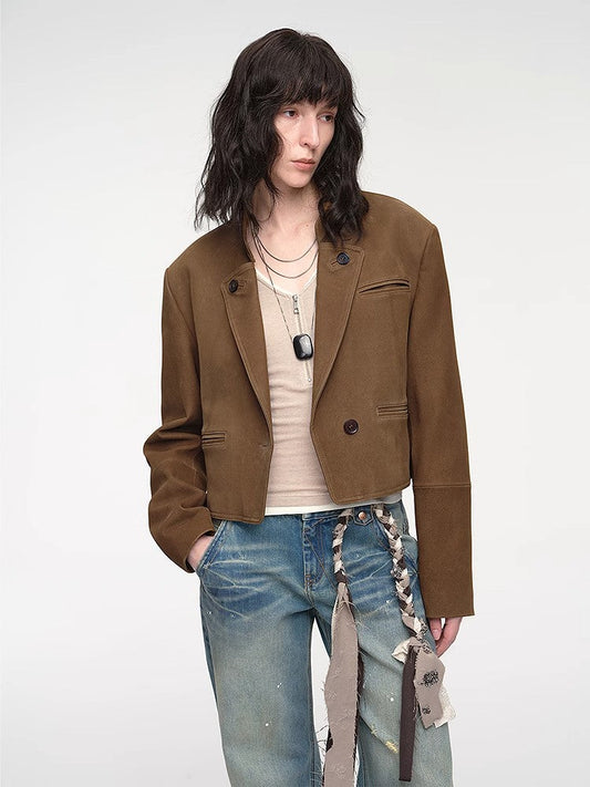 Roman Story Stand Collar Sheepskin Jacket