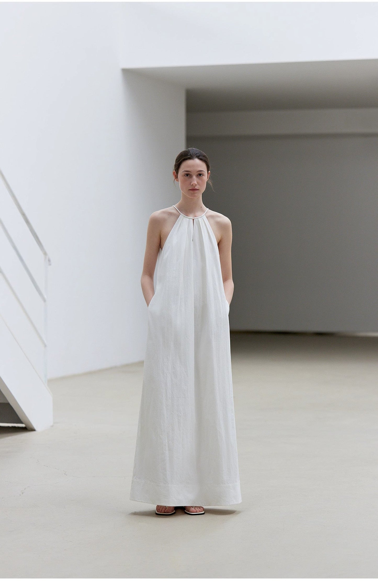 Minimalist Rule Halter Neck Dress