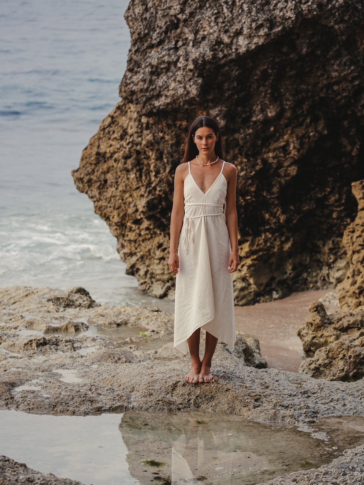 Sage Maxi Dress - Gold Stripes