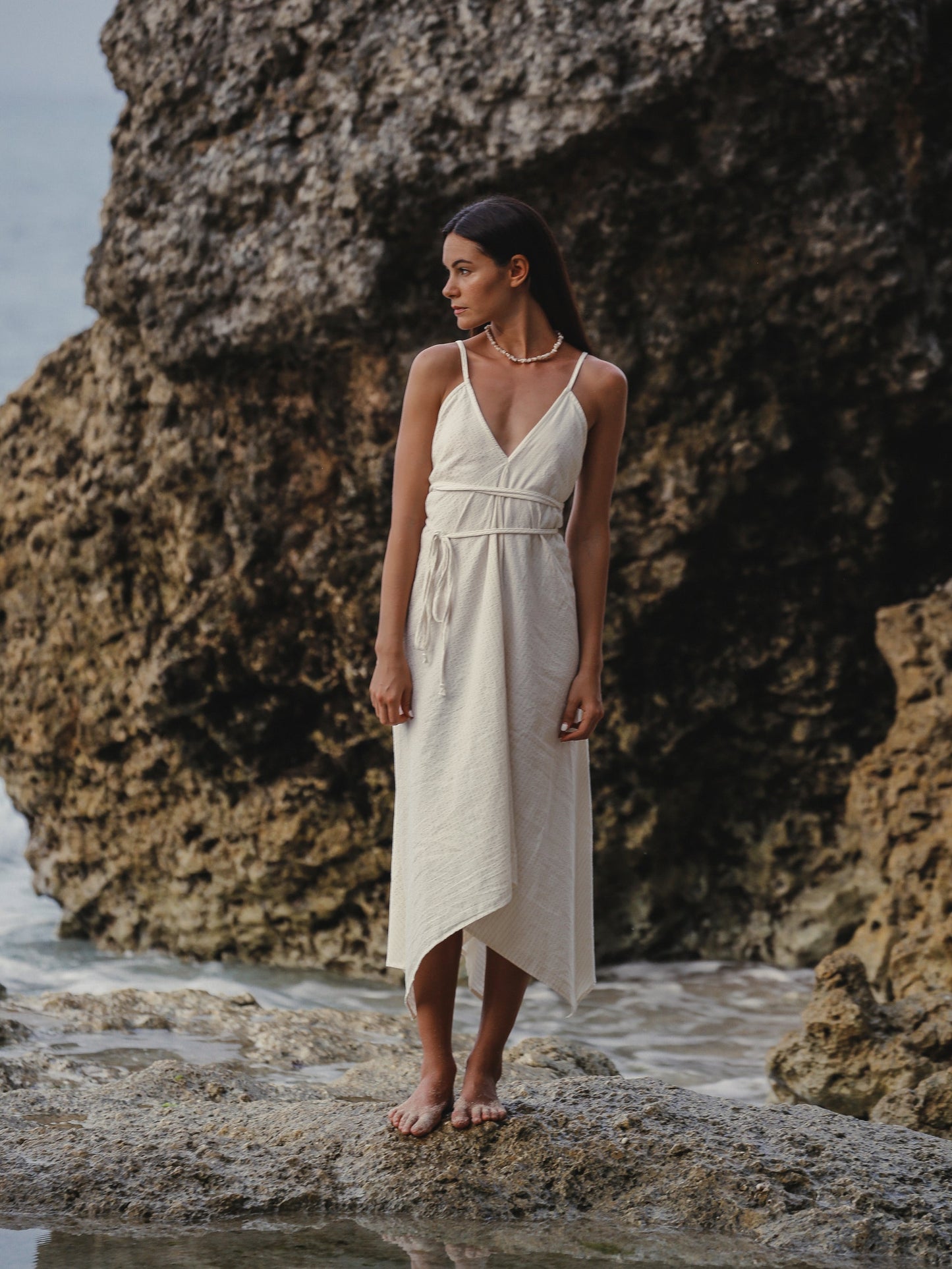 Sage Maxi Dress - Gold Stripes