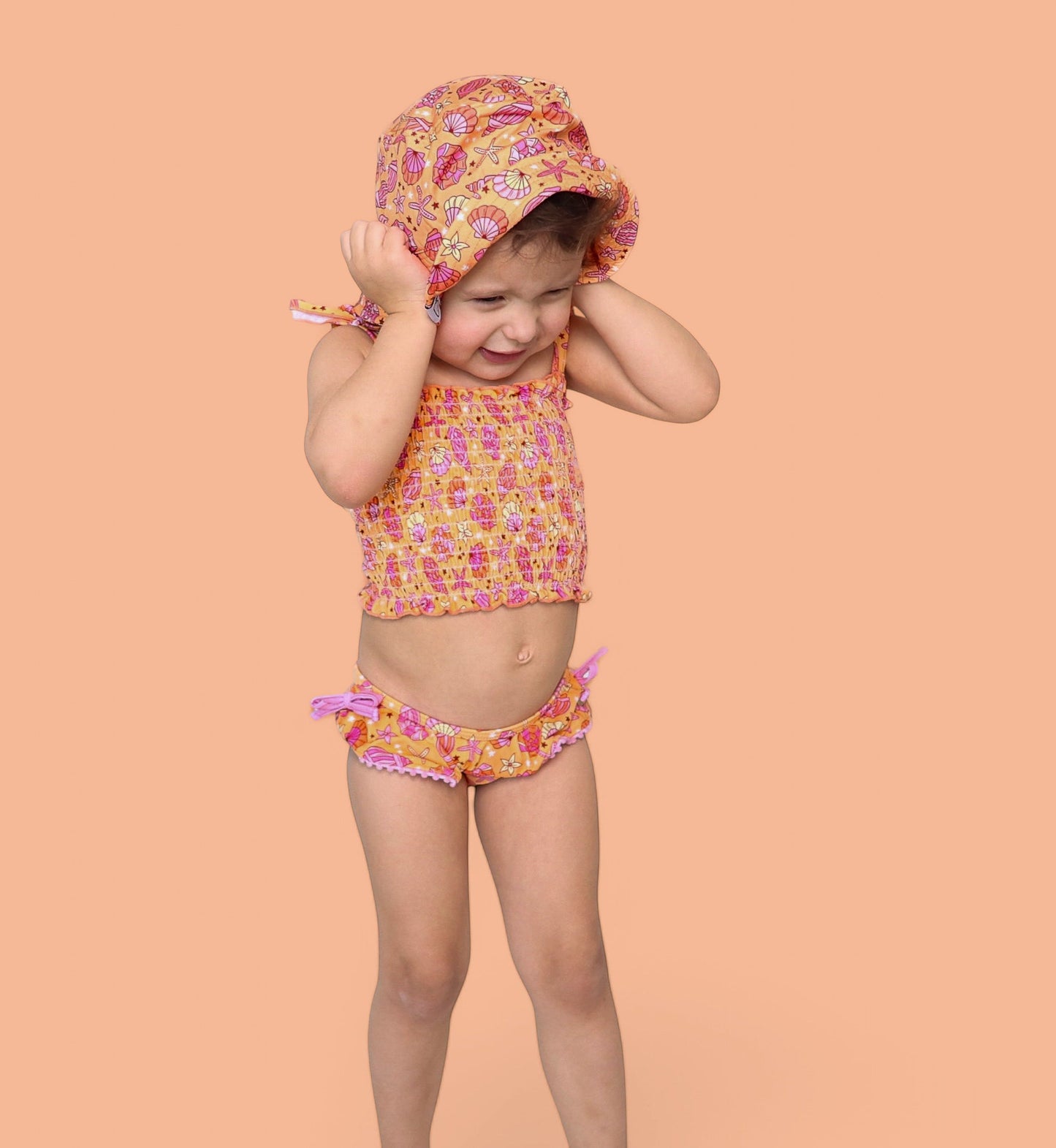 SHELLO SUMMER DREAM SMOCKED TANKINI TWO PIECE SWIM SUIT