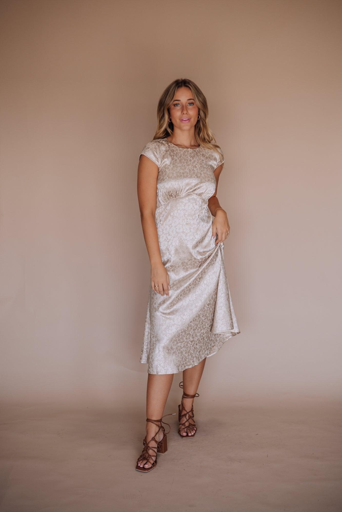 Indie Midi Dress in Gold