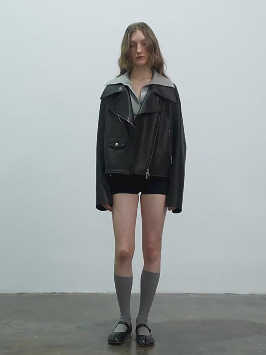 Motorcycle Sheep Leather Jacket