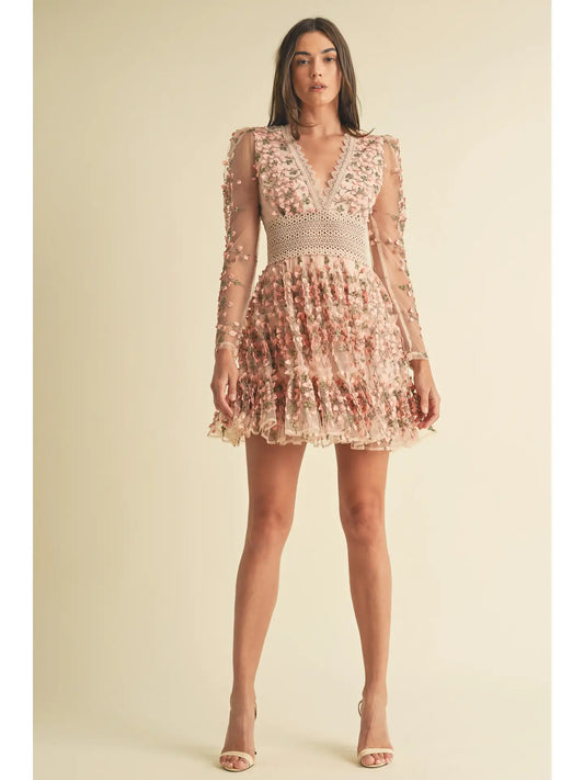 Floral Lace Mini Dress
