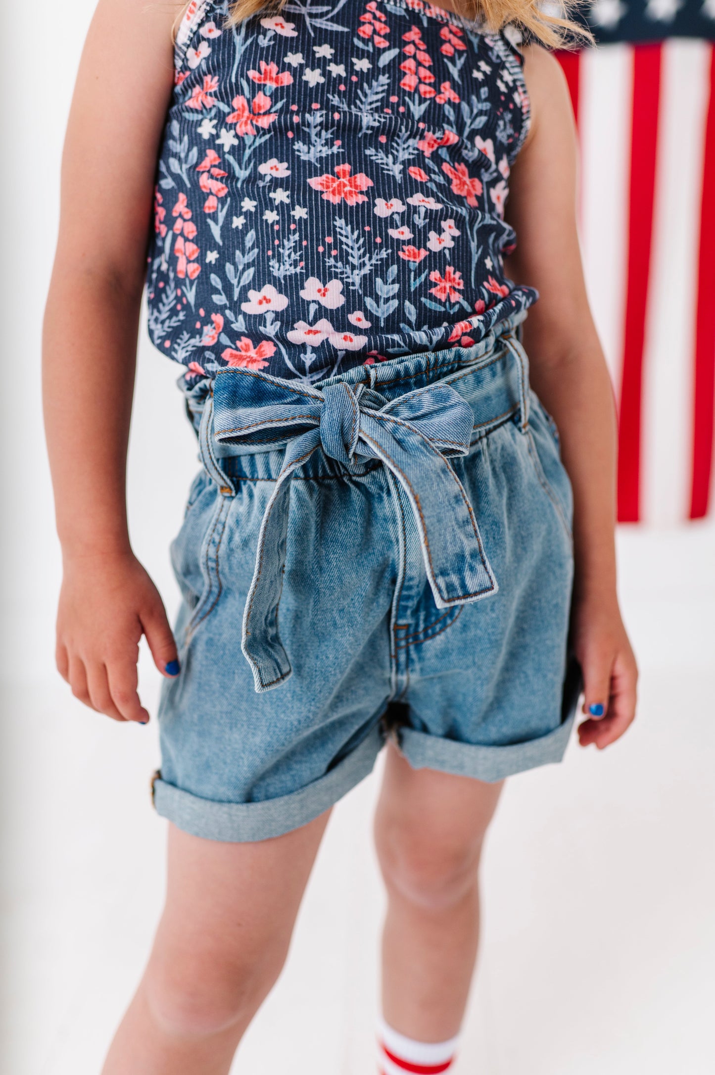 Denim Bow Shorts
