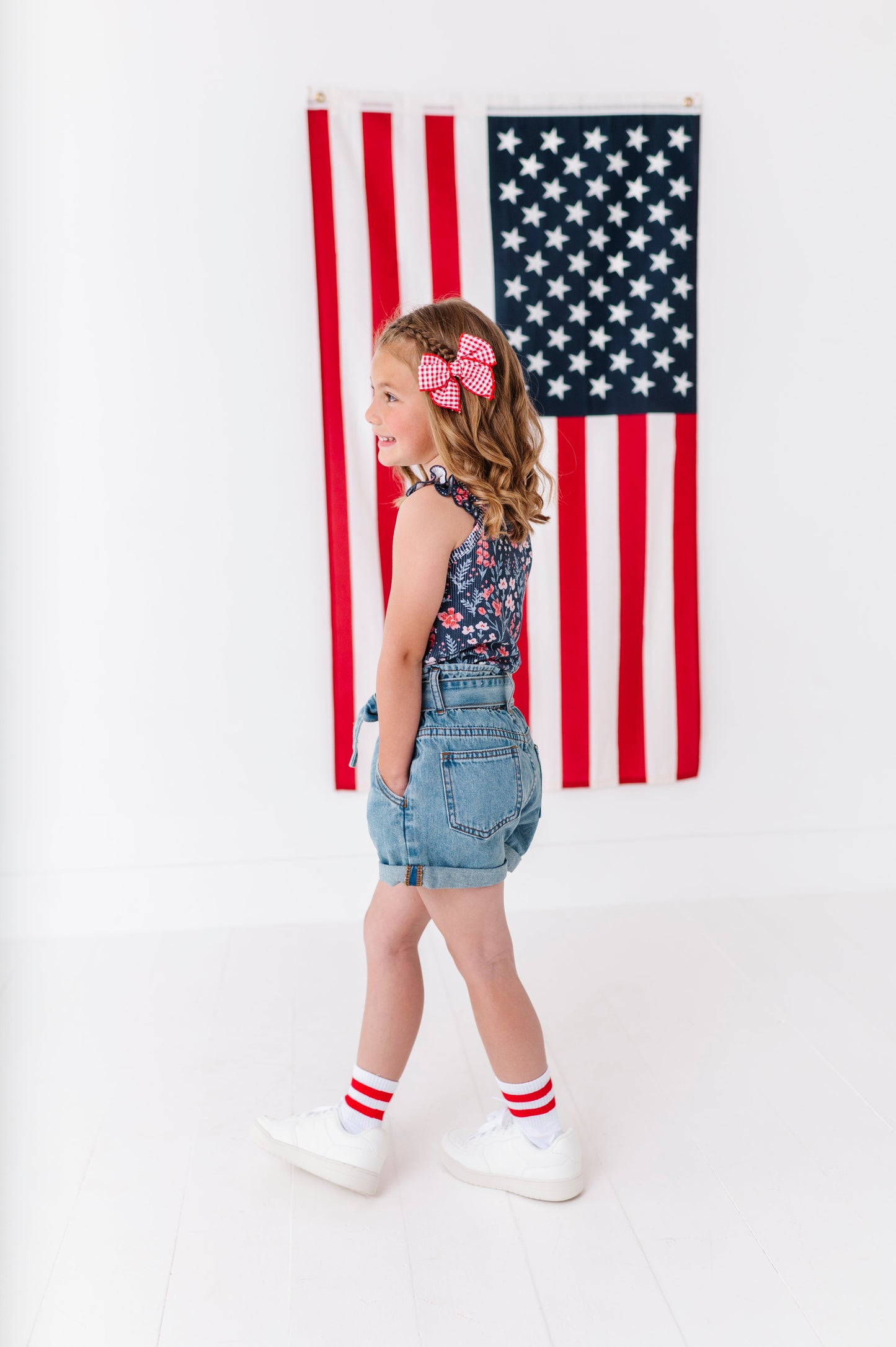 Denim Bow Shorts