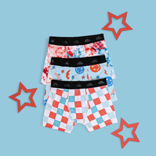 USA CHECKERS DREAM BOY'S BOXER BRIEF SET