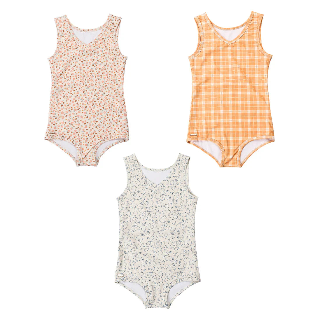 Sweetheart 1 Piece Swimsuit | UPF + Recycled - Sunset Meadow