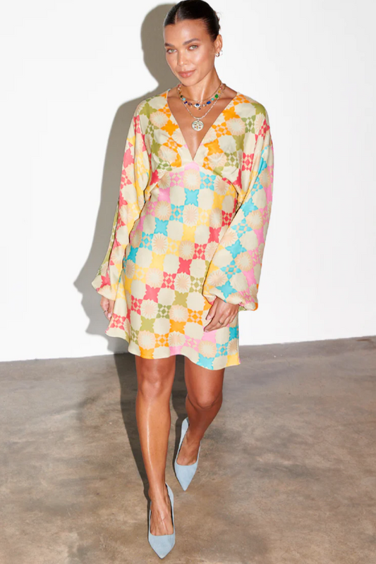 L/S V-Neck Mini Dress