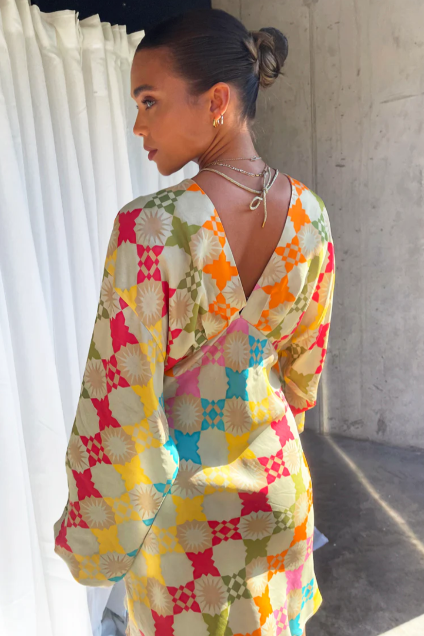 L/S V-Neck Mini Dress