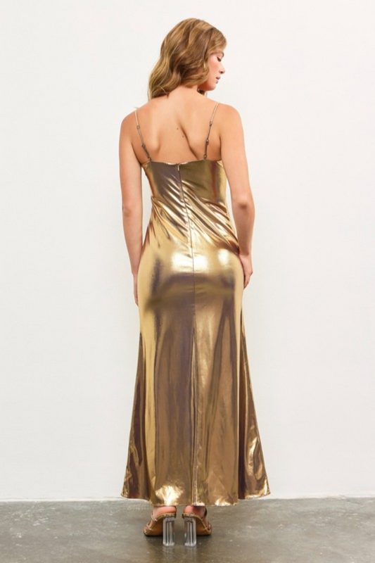 Met Foil Maxi Dress