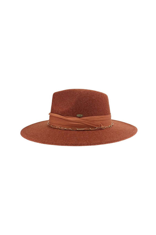 Chain and Pleated Band C.C Hat