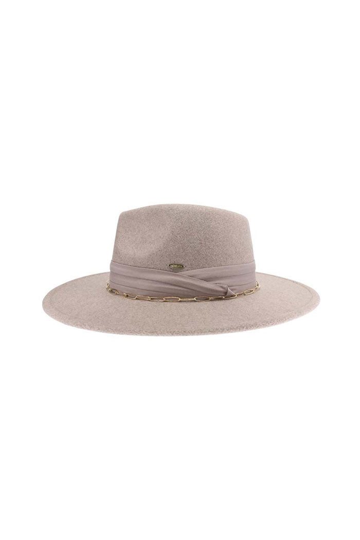Chain and Pleated Band C.C Hat
