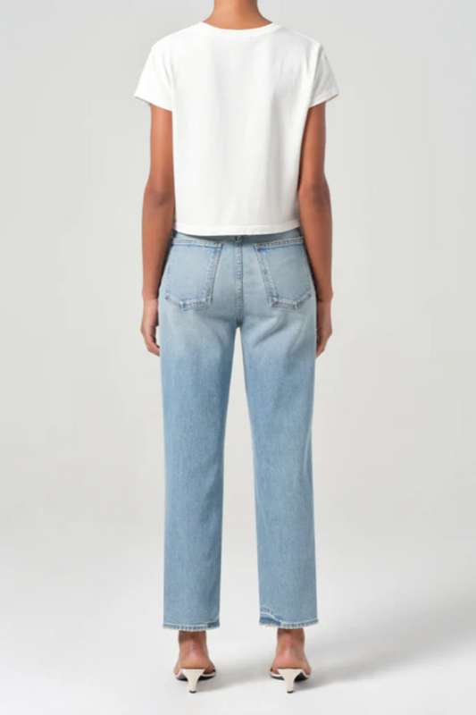 90s Pinch Waist Crop Jean in Ripple