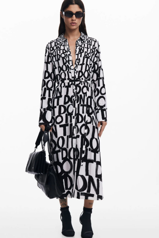 Did Not Do It Lettering Midi Dress
