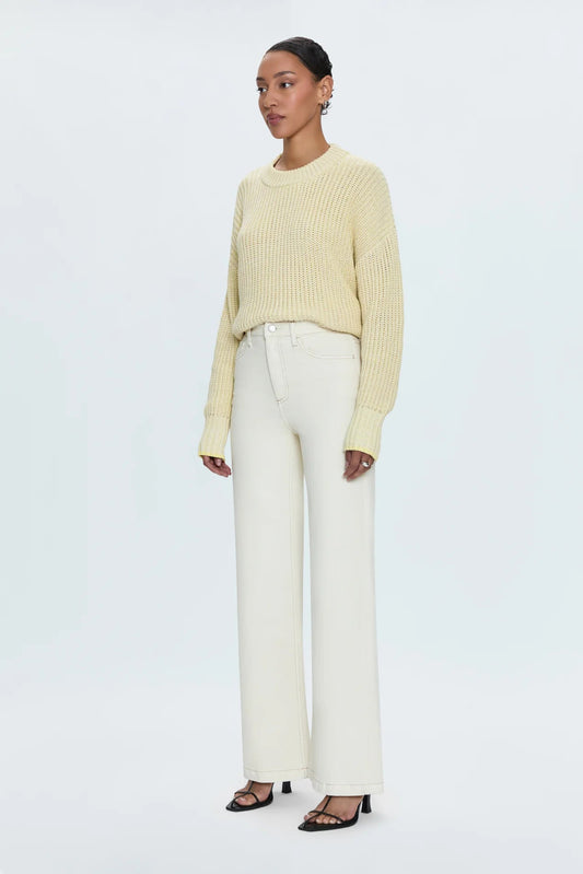 Lana High Rise Ultra Wide Leg- Ecru