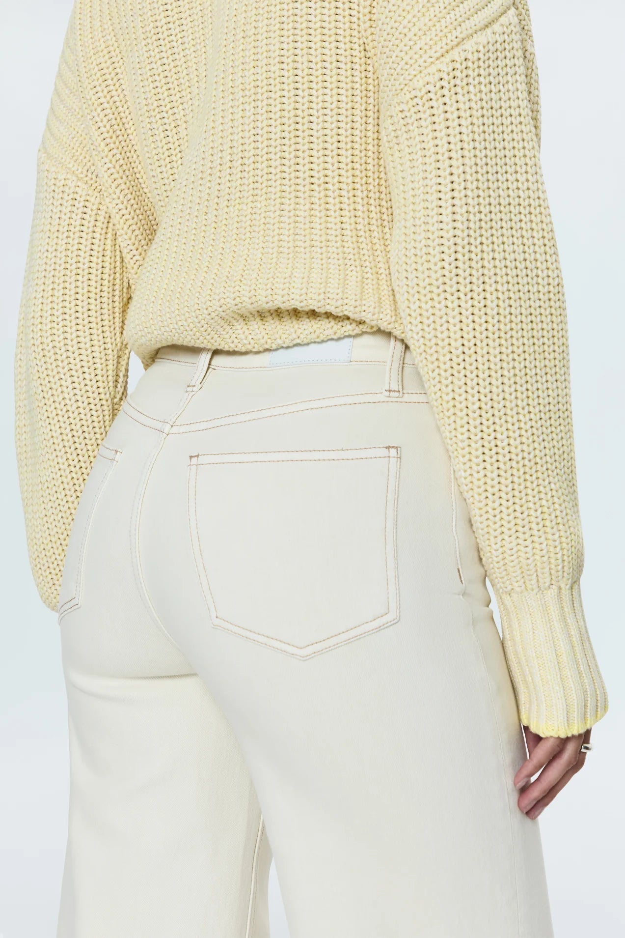 Lana High Rise Ultra Wide Leg- Ecru