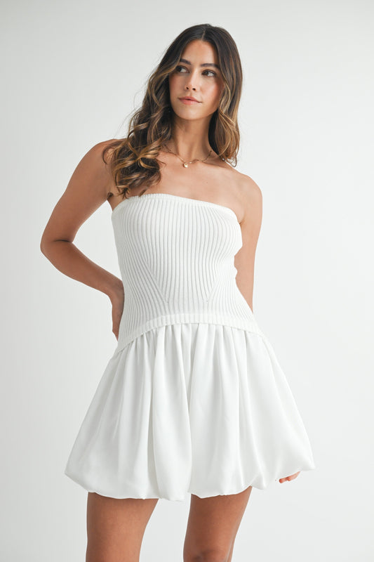 Strapless Sweater Bubble Dress