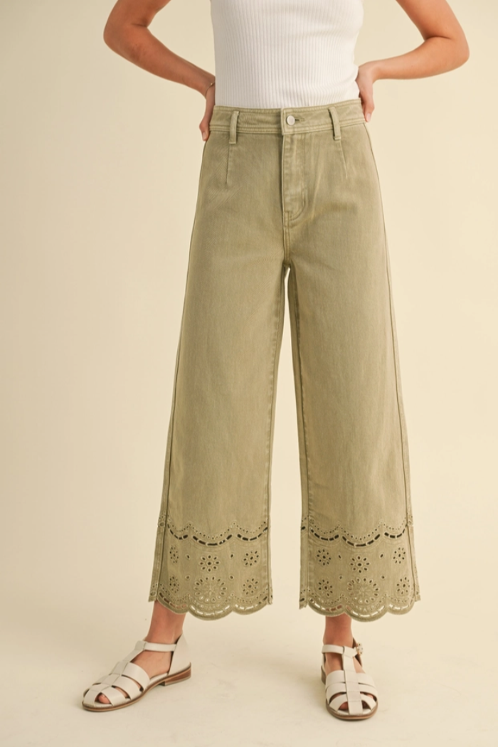 Embroidery Bottom Pants