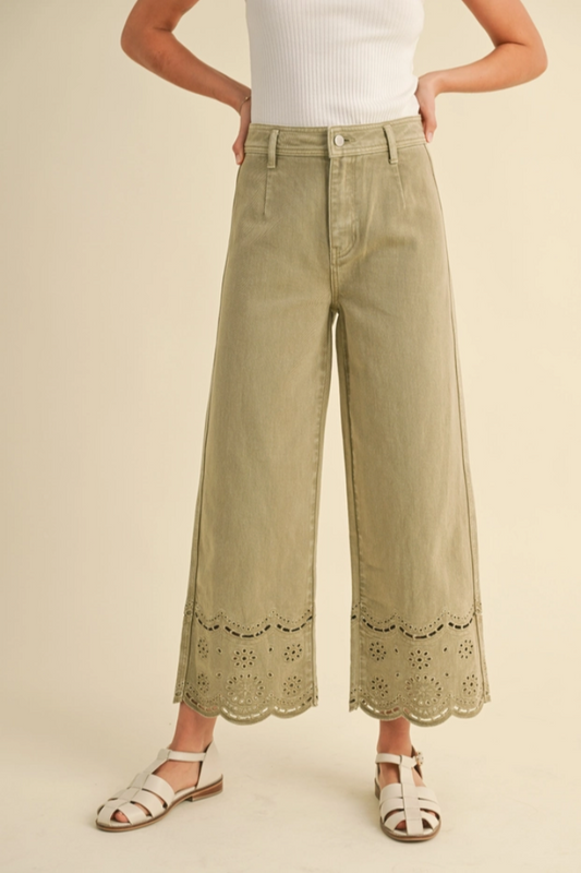 Embroidery Bottom Pants