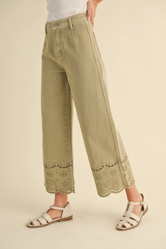 Embroidery Bottom Pants