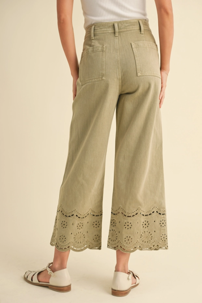 Embroidery Bottom Pants